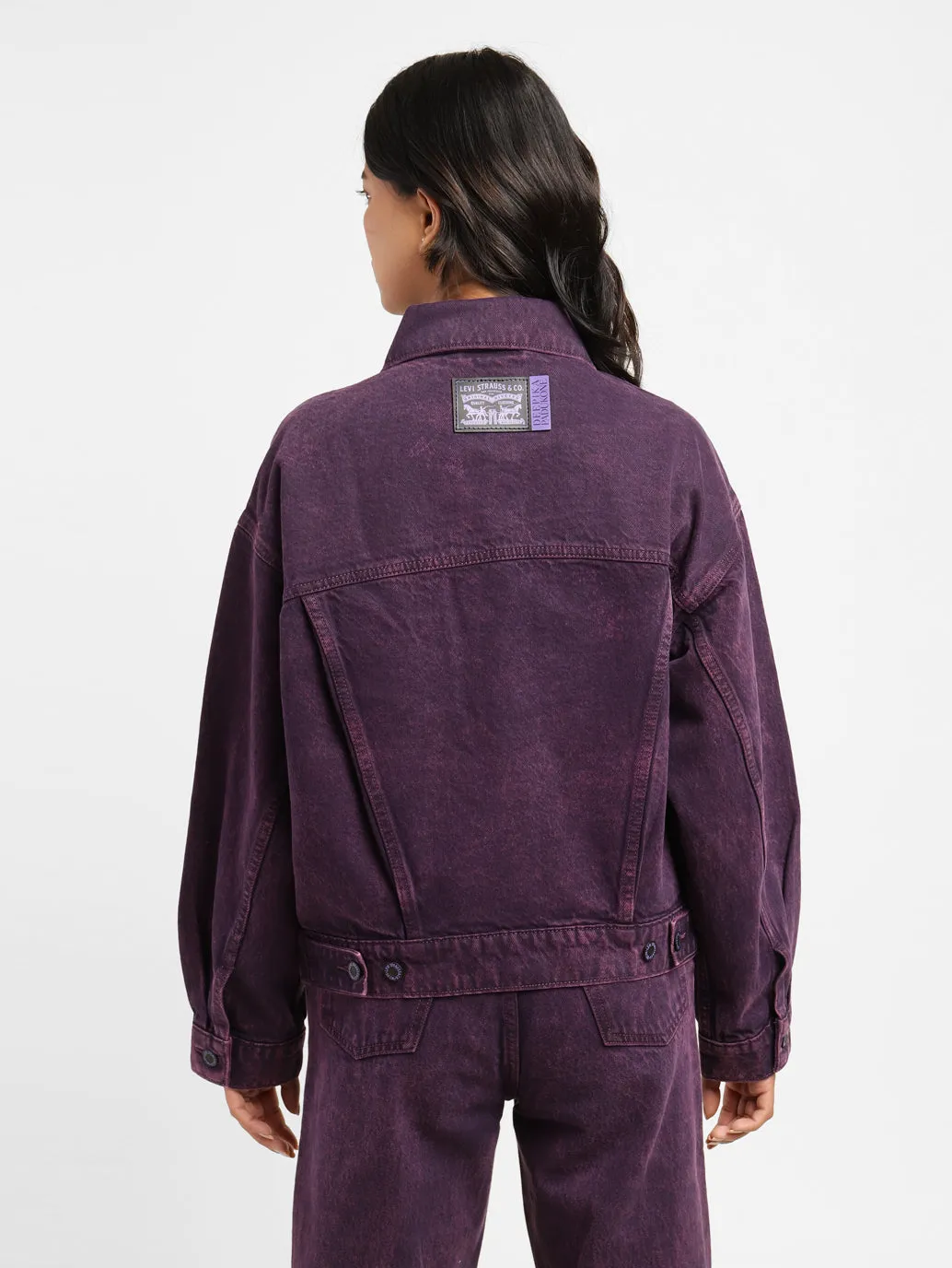 Levi's x Deepika Padukone Solid Purple Shirt Collar Denim Jacket