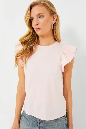 Light Pink Kaia Flutter Sleeve Tee