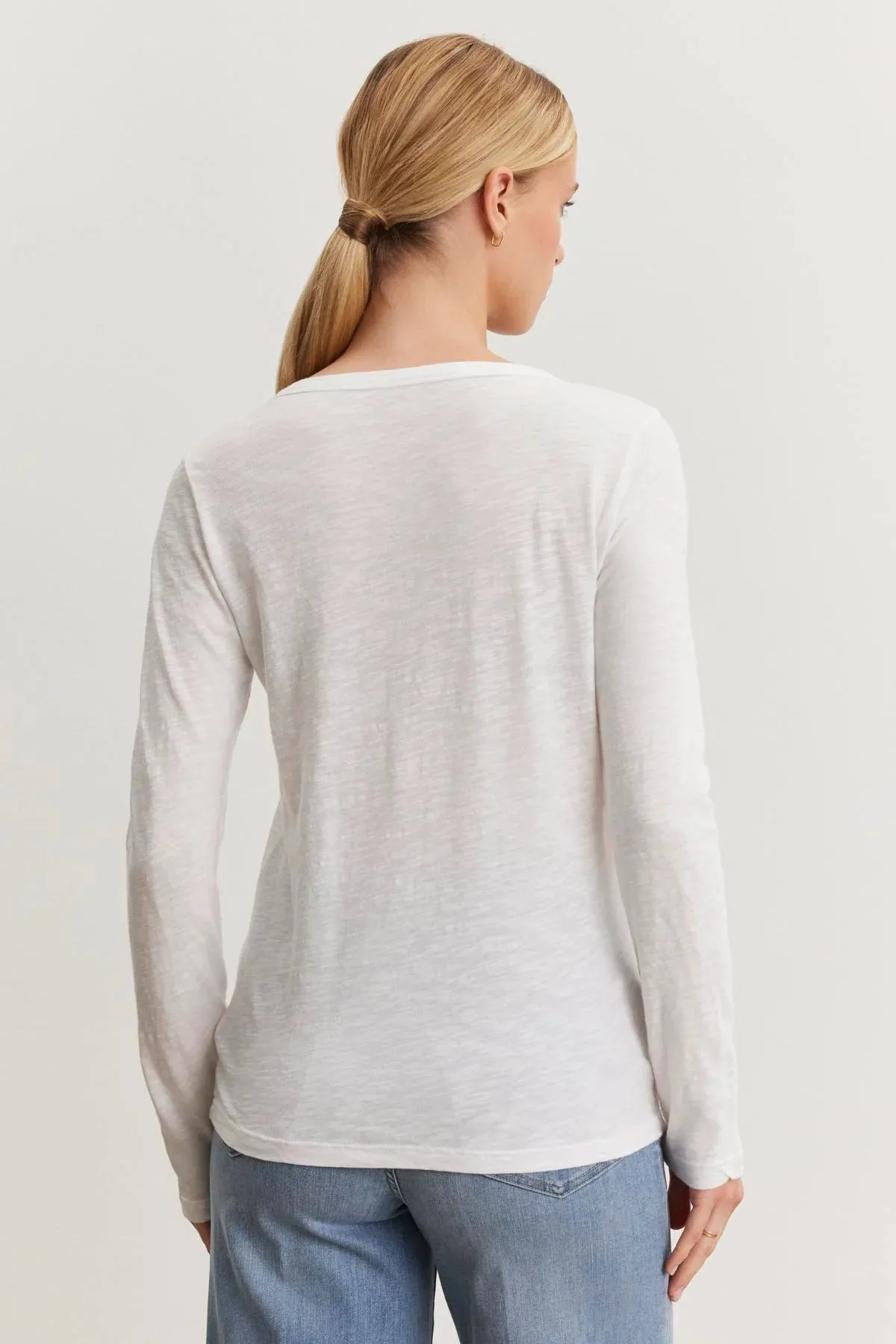 LIZZIE Long Sleeve Crew Tee in White