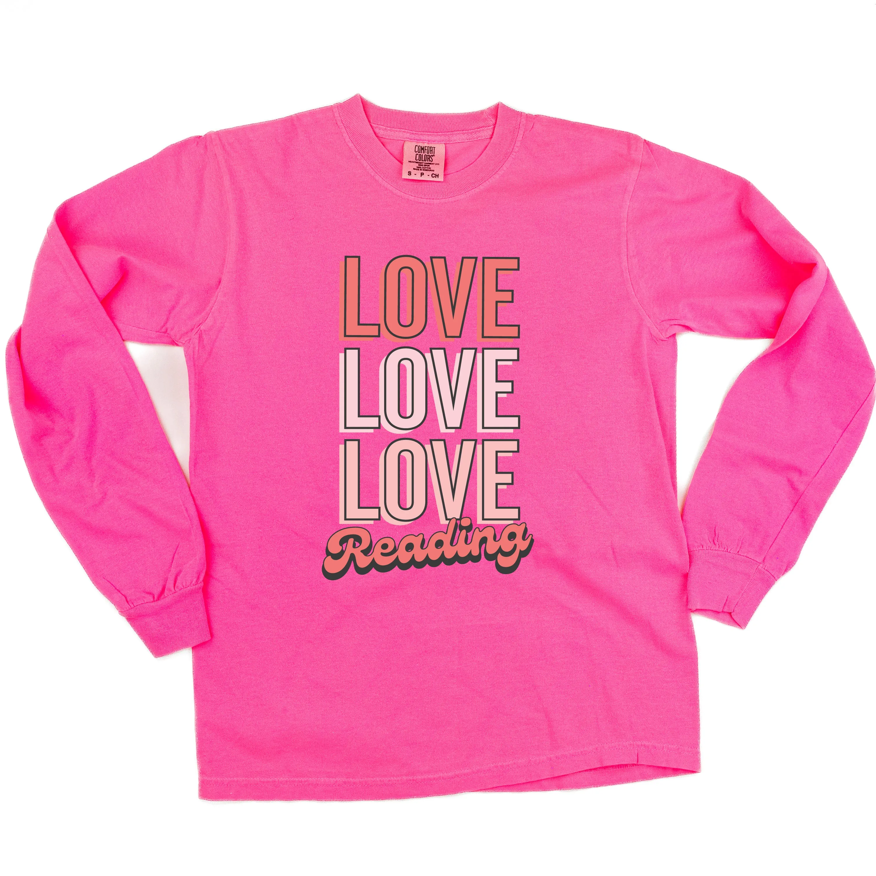 Love Love Love Reading - LONG SLEEVE Comfort Colors Tee