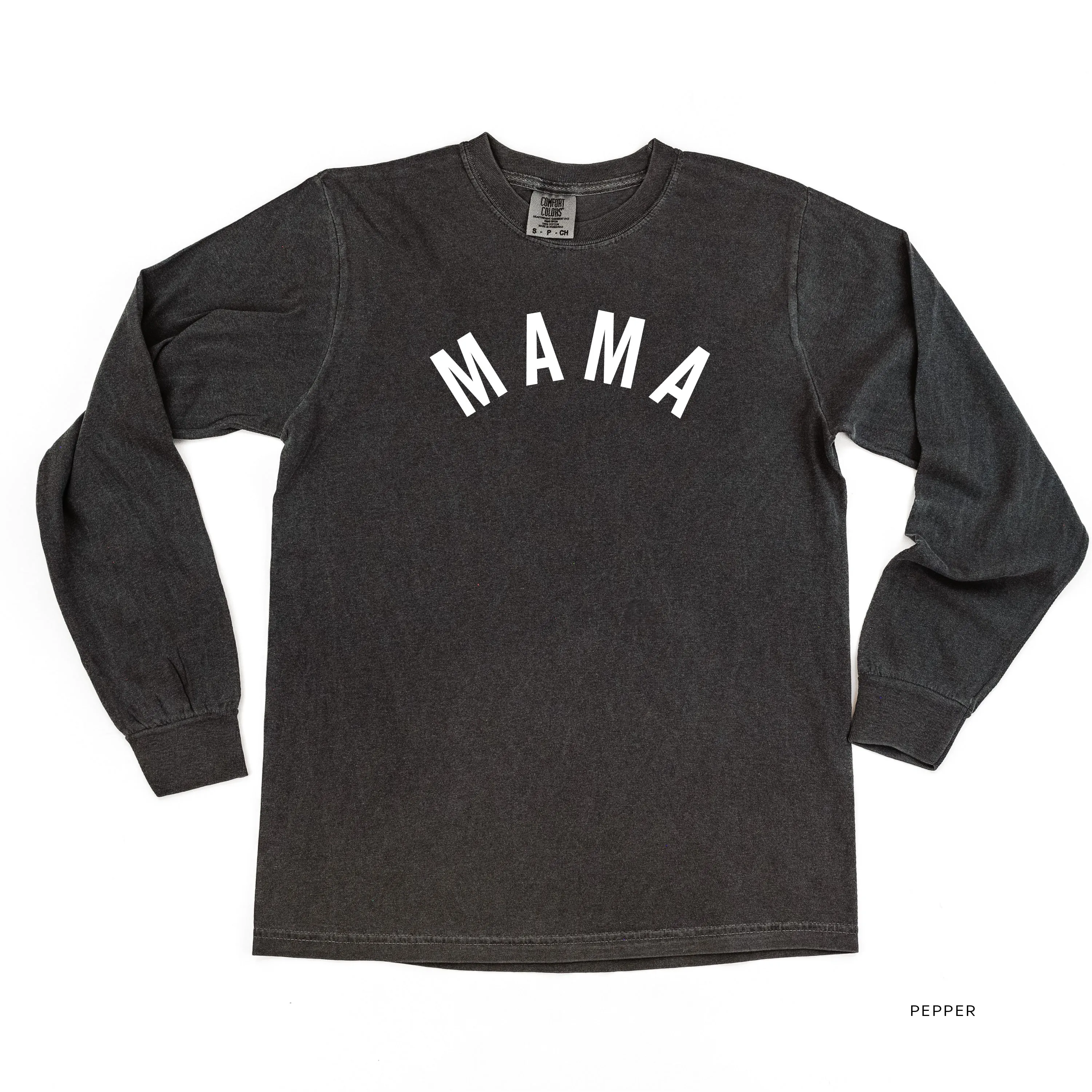 Mama (Arched) - Basics Collection - LONG SLEEVE Comfort Colors Tee