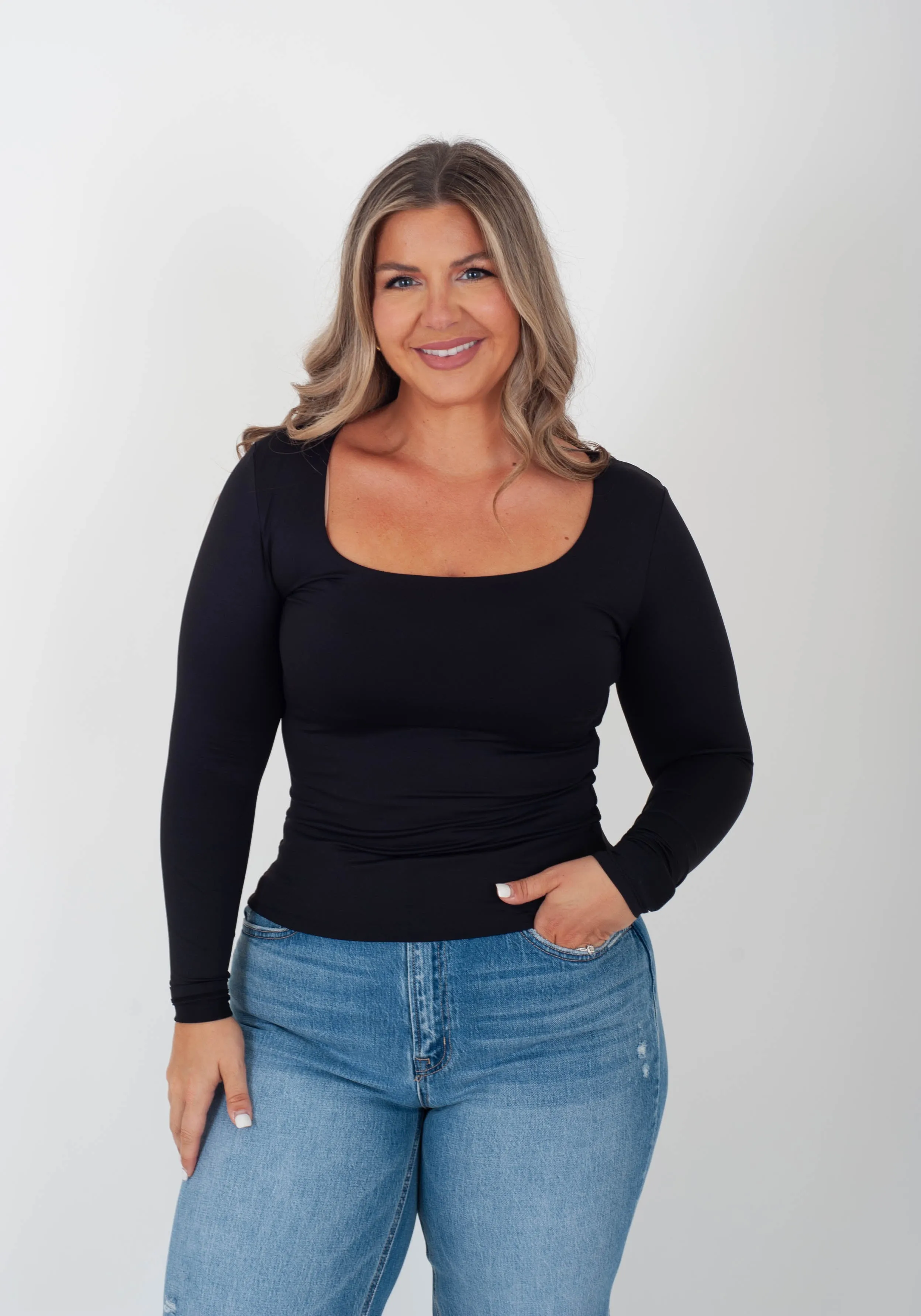 Mariana Longsleeve Scoop Neck Top