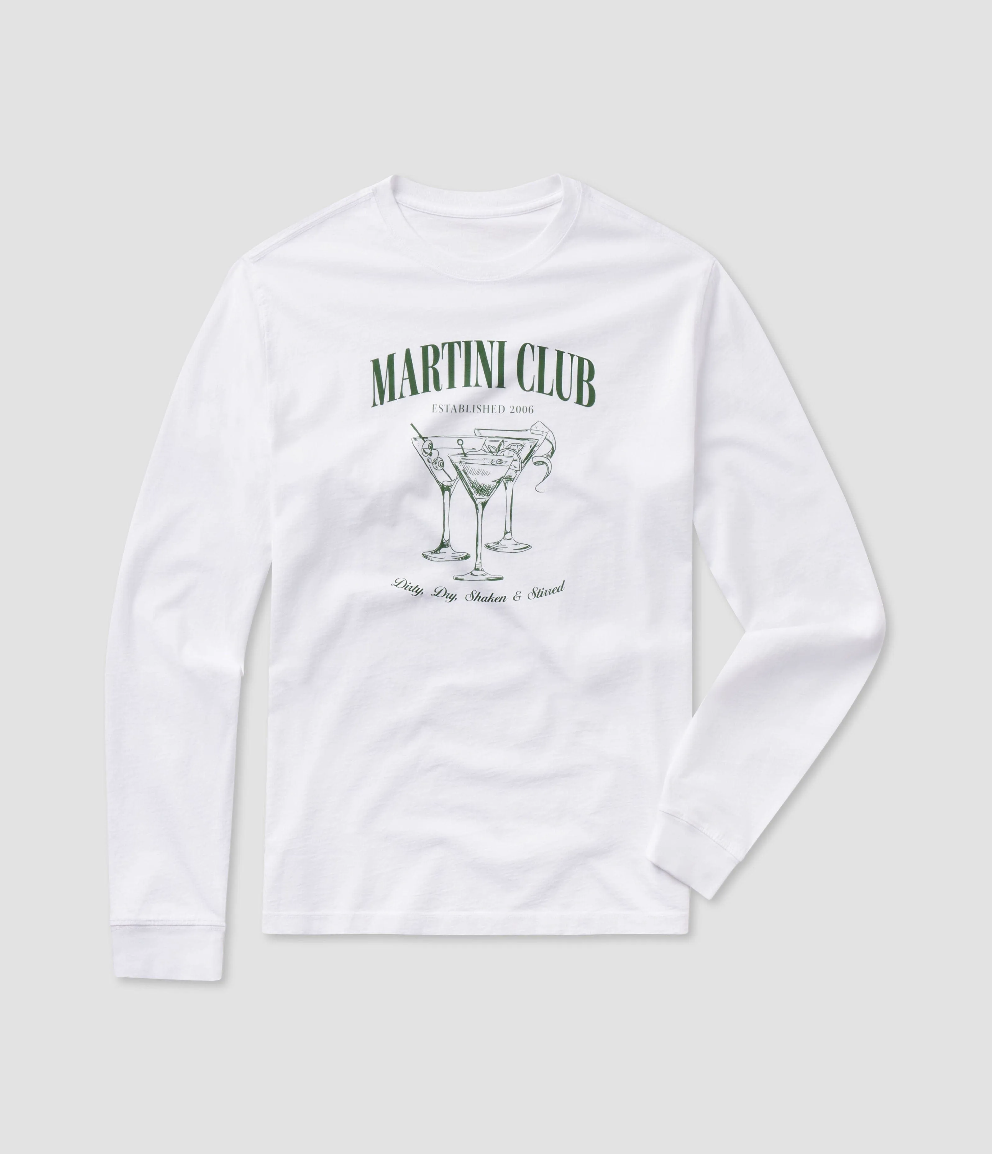 Martini Club Tee LS - Bright White