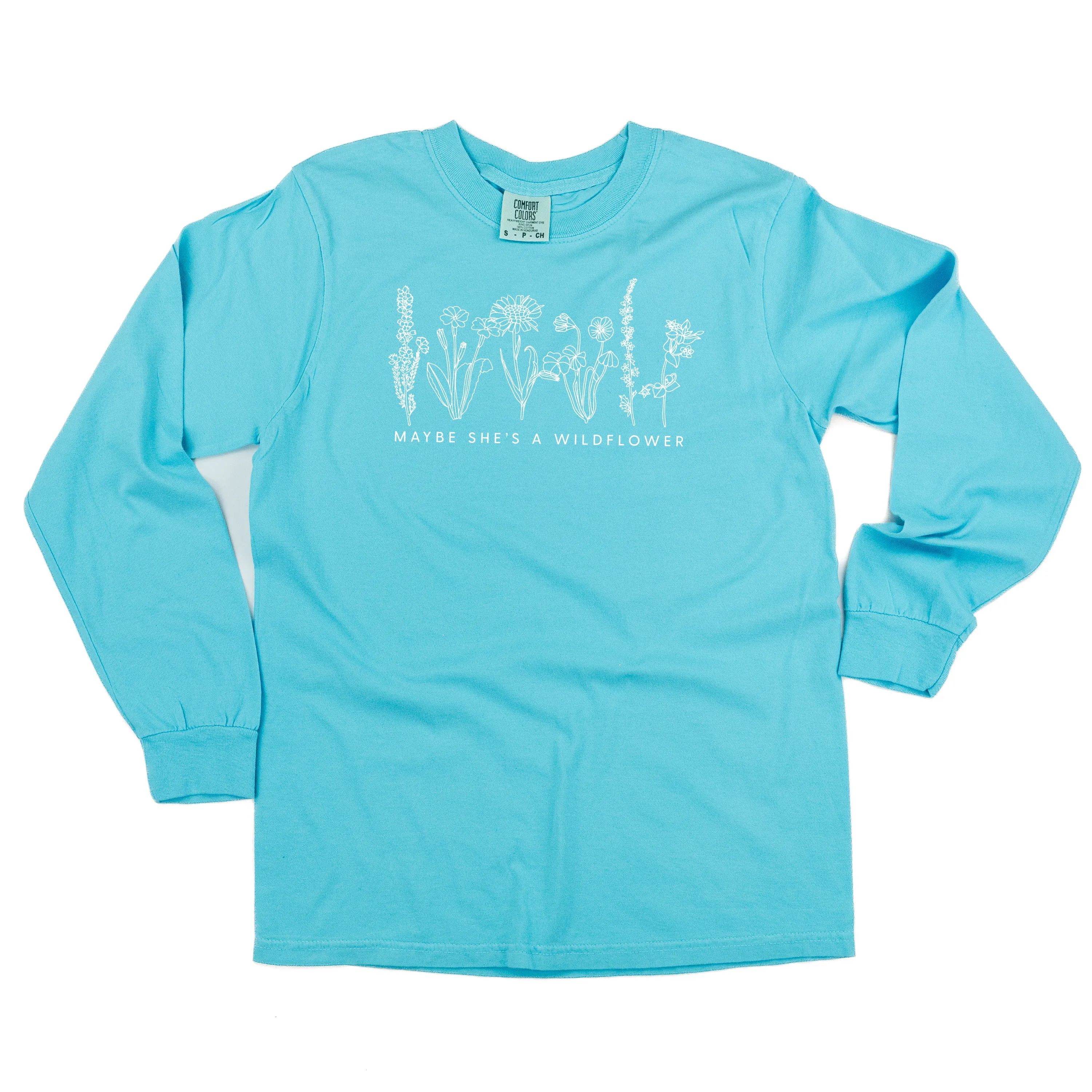 Maybe She's A Wildflower - LONG SLEEVE COMFORT COLORS TEE