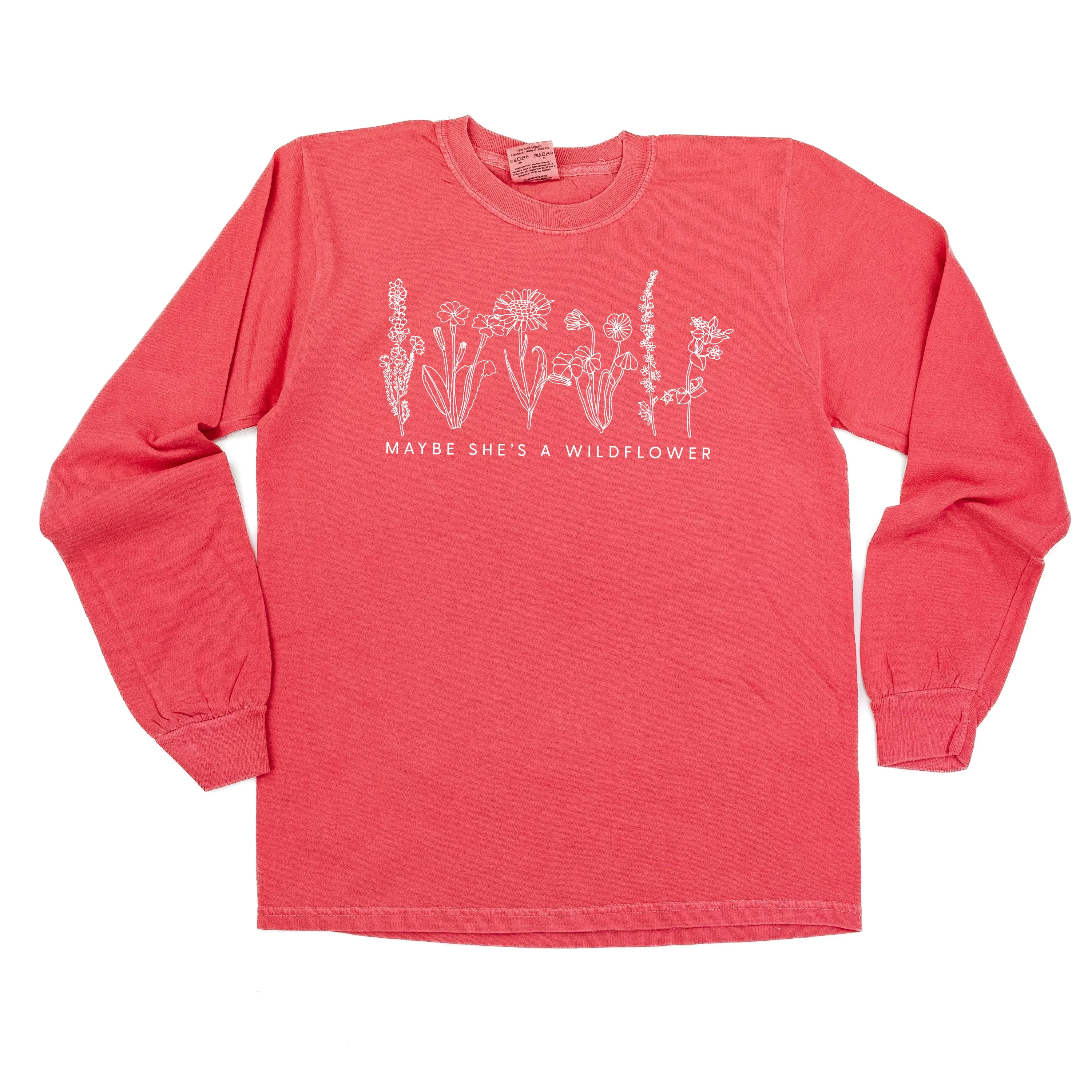 Maybe She's A Wildflower - LONG SLEEVE COMFORT COLORS TEE