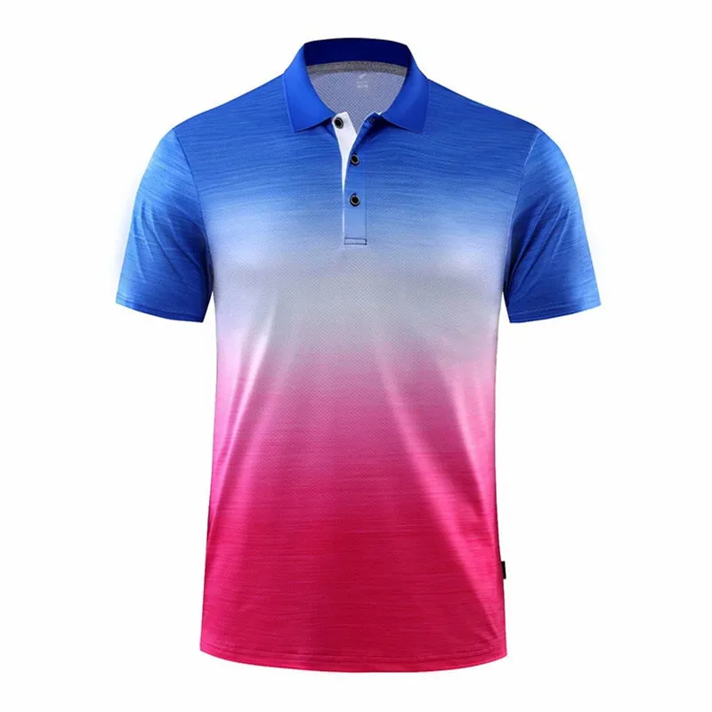 Men Tennis shirts Outdoor sports lapel-neck clothing Running workout badminton Short sleeves t-shirt tees tops