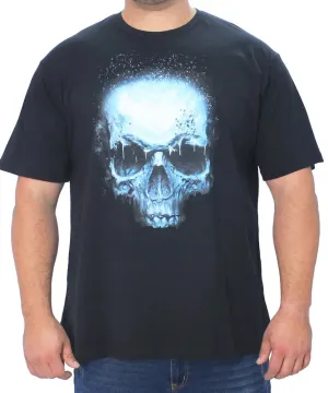 Mens Printed Blue Detail Skull Tee