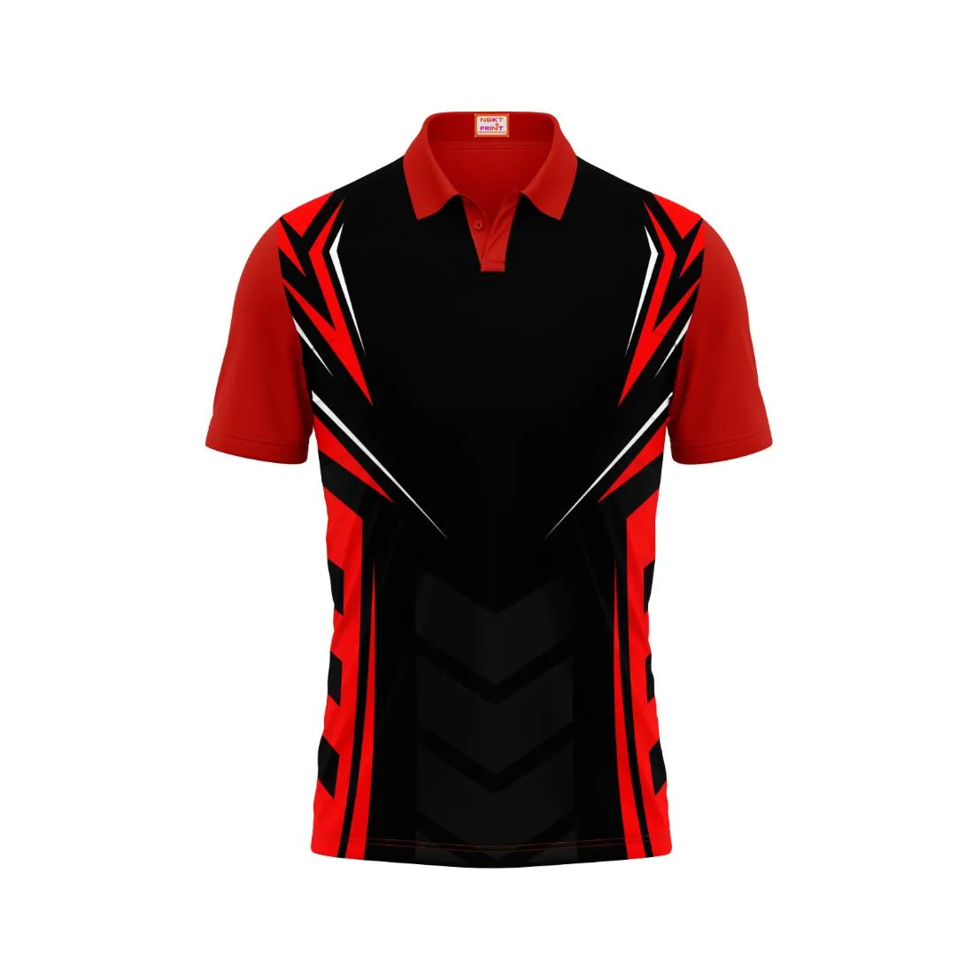 Next Print Customized Polo Neck Red Jersey NPTS86