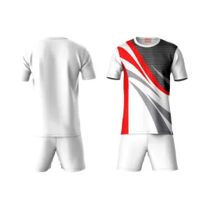 Next Print Round neck jersey white with shorts NPTS124