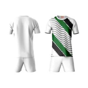 Next Print Round neck jersey white with shorts NPTS45