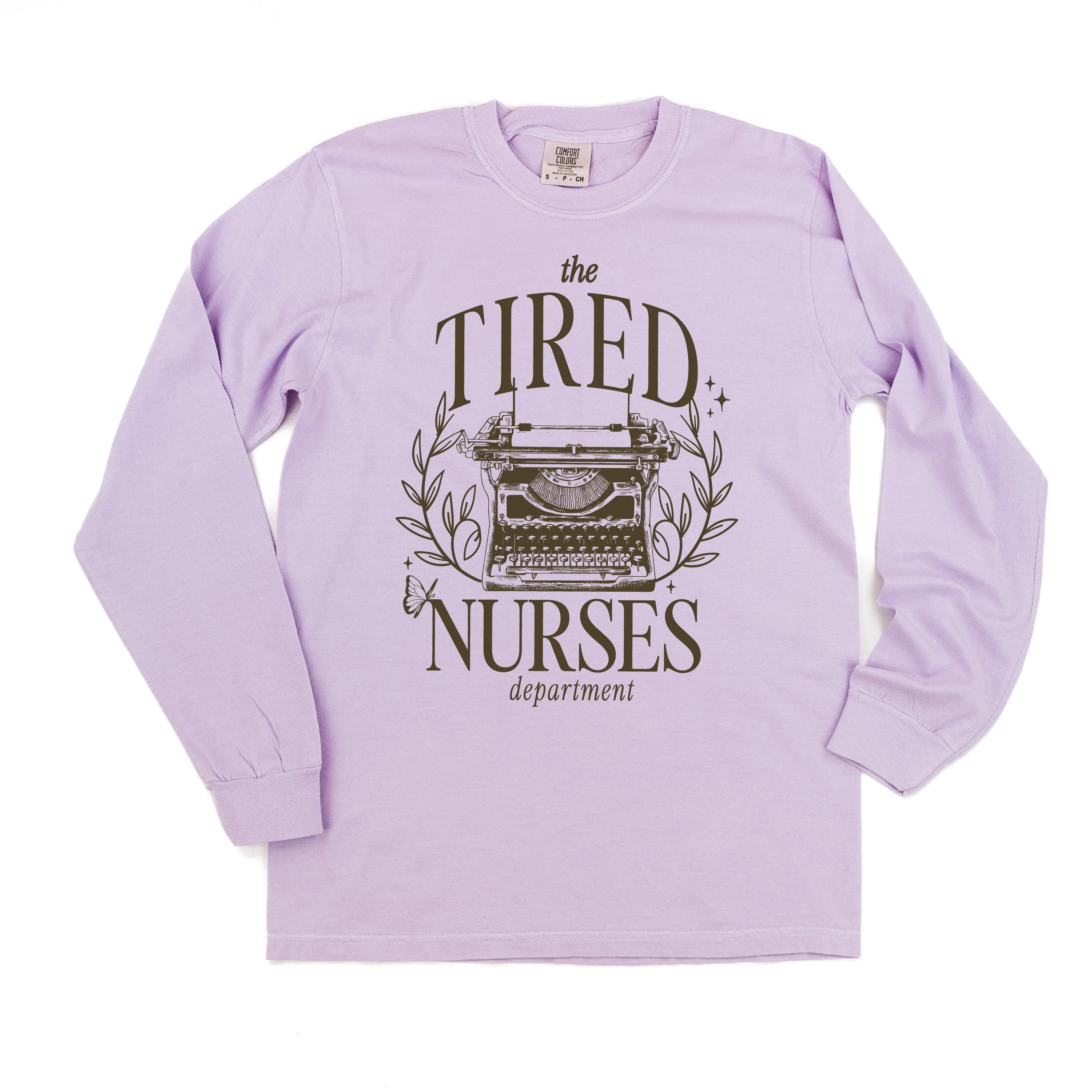 NURSE - THE TIRED NURSES DEPARTMENT - LONG SLEEVE COMFORT COLORS TEE