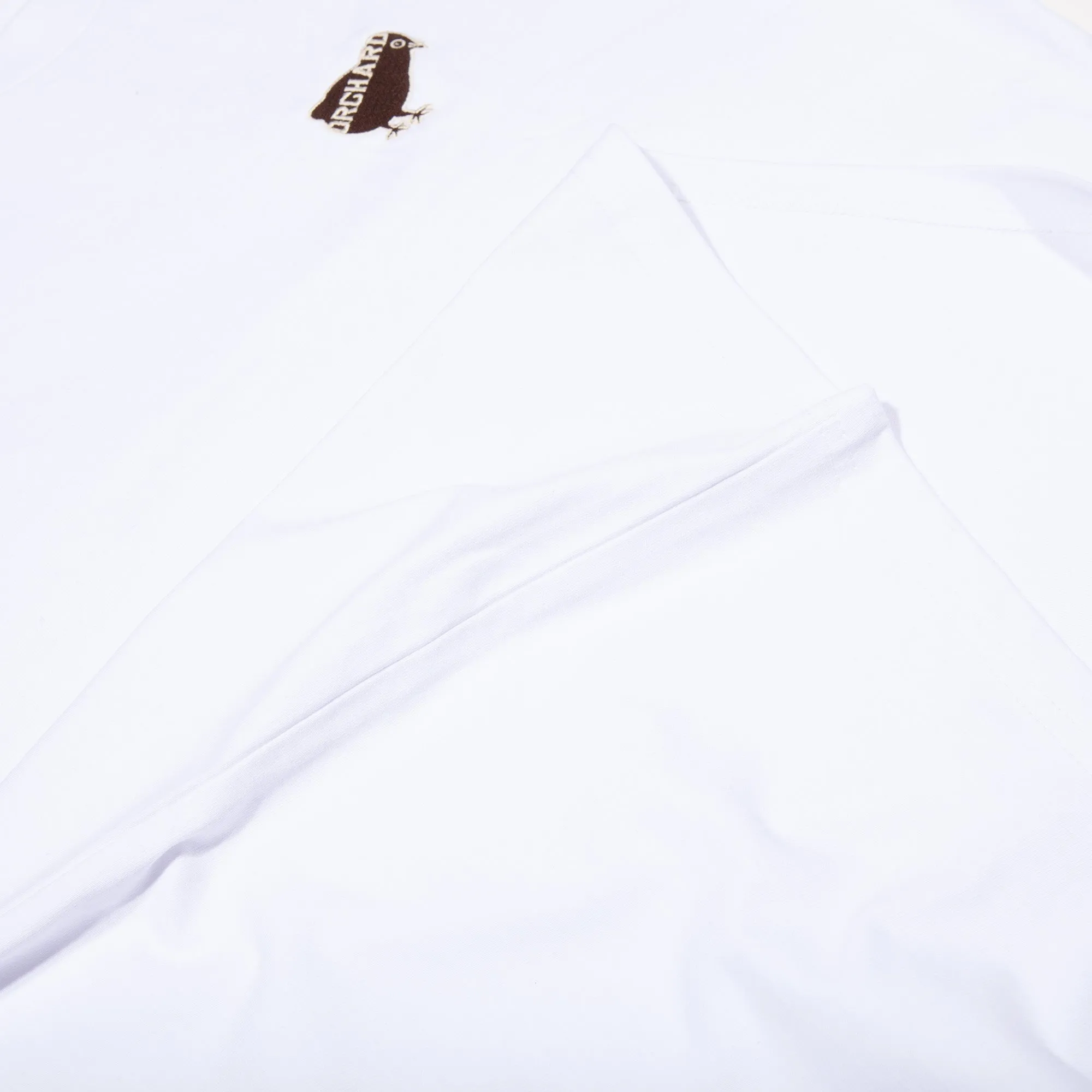 Orchard Emb Bird Logo Tee White/Brown/Cream