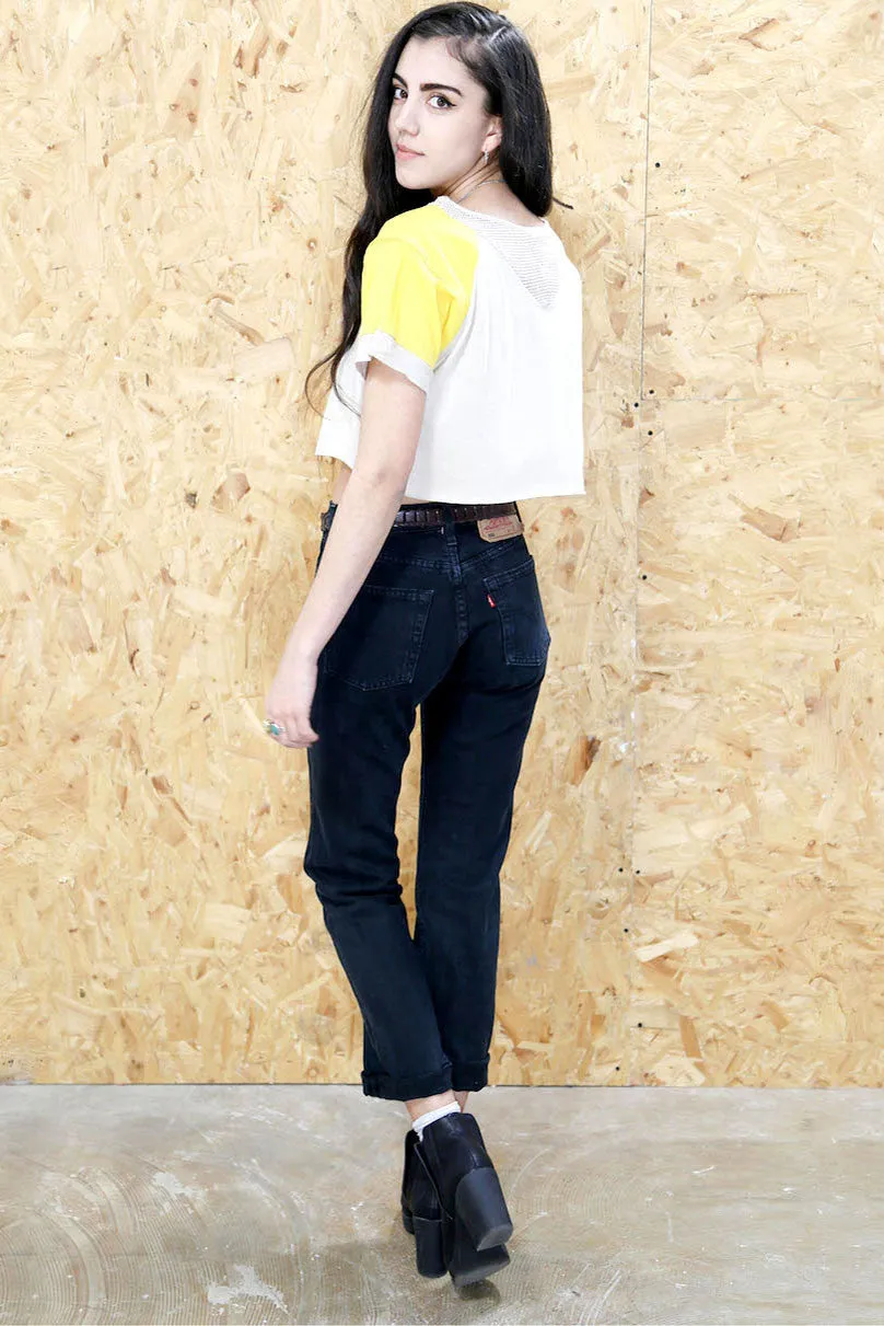 Panelled Crop T-Shirt with Zip Detail