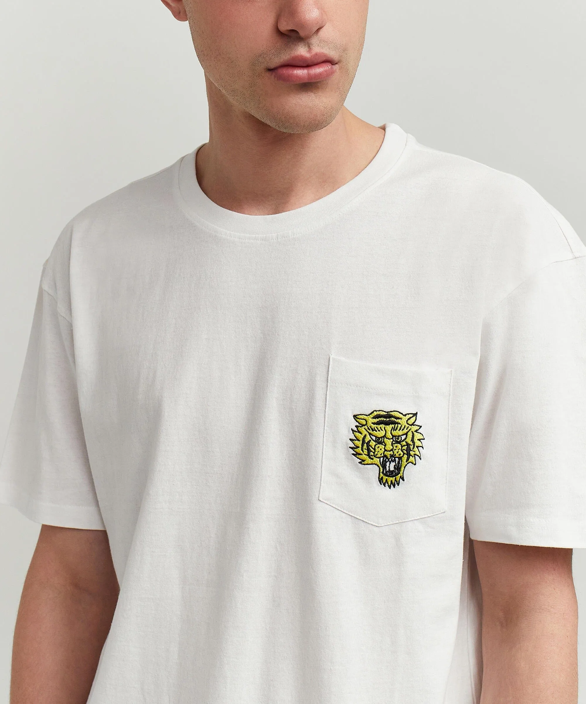 Pave Your Own Path Short Sleeve Graphic Print Embroidered Detail Tee - White