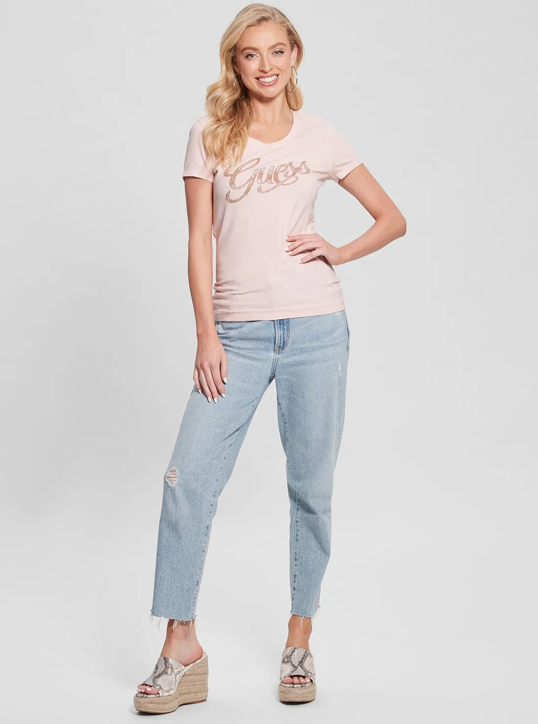 Pink Script Logo T-Shirt