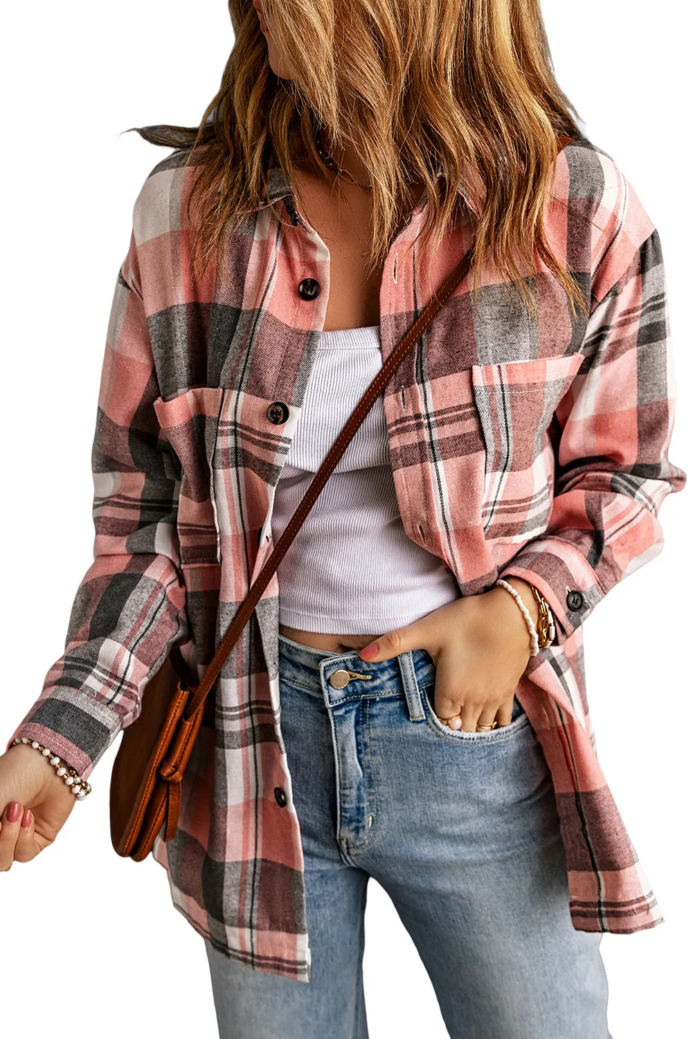 Plaid Chest Pocket Buttoned Shirt