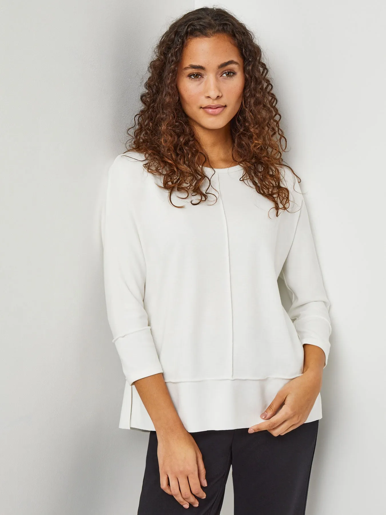 Plus Size Seam Detail Dolman Tunic