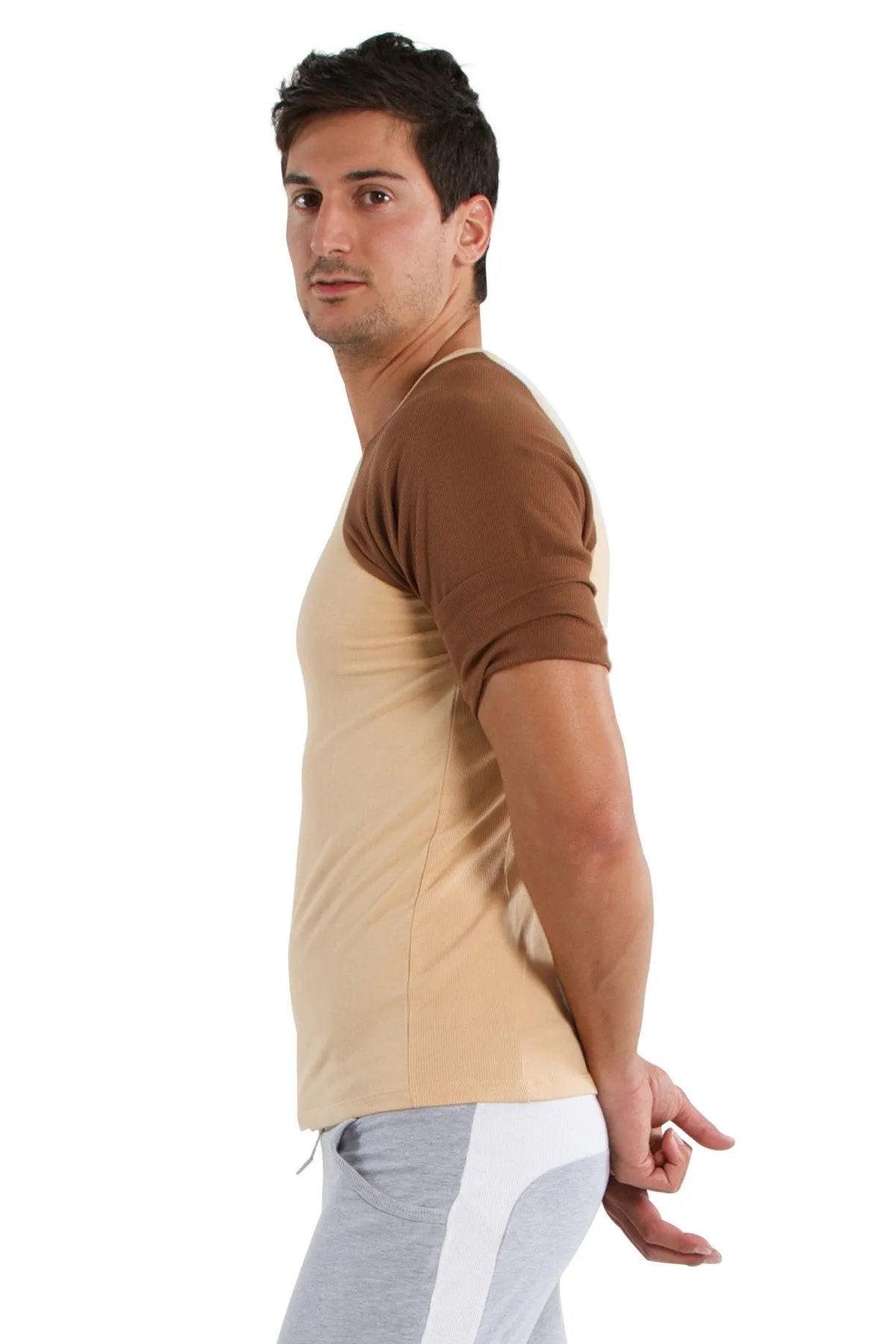 Raglan Virtual Crew Neck (Sand w/Chocolate)