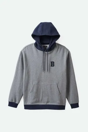 Retro Heavyweight Relaxed Hoodie - Heather Grey/Washed Navy