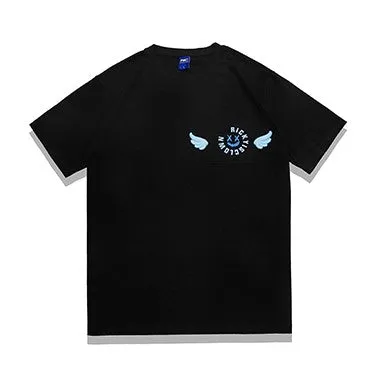 Rickyisclown [RIC] Embroidered Angel Wings Pocket Tee Black [R9210508f-GGGG]