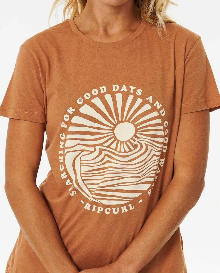 Rip Curl Good Waves Standard Tee-Light Brown