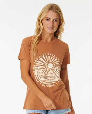 Rip Curl Good Waves Standard Tee-Light Brown