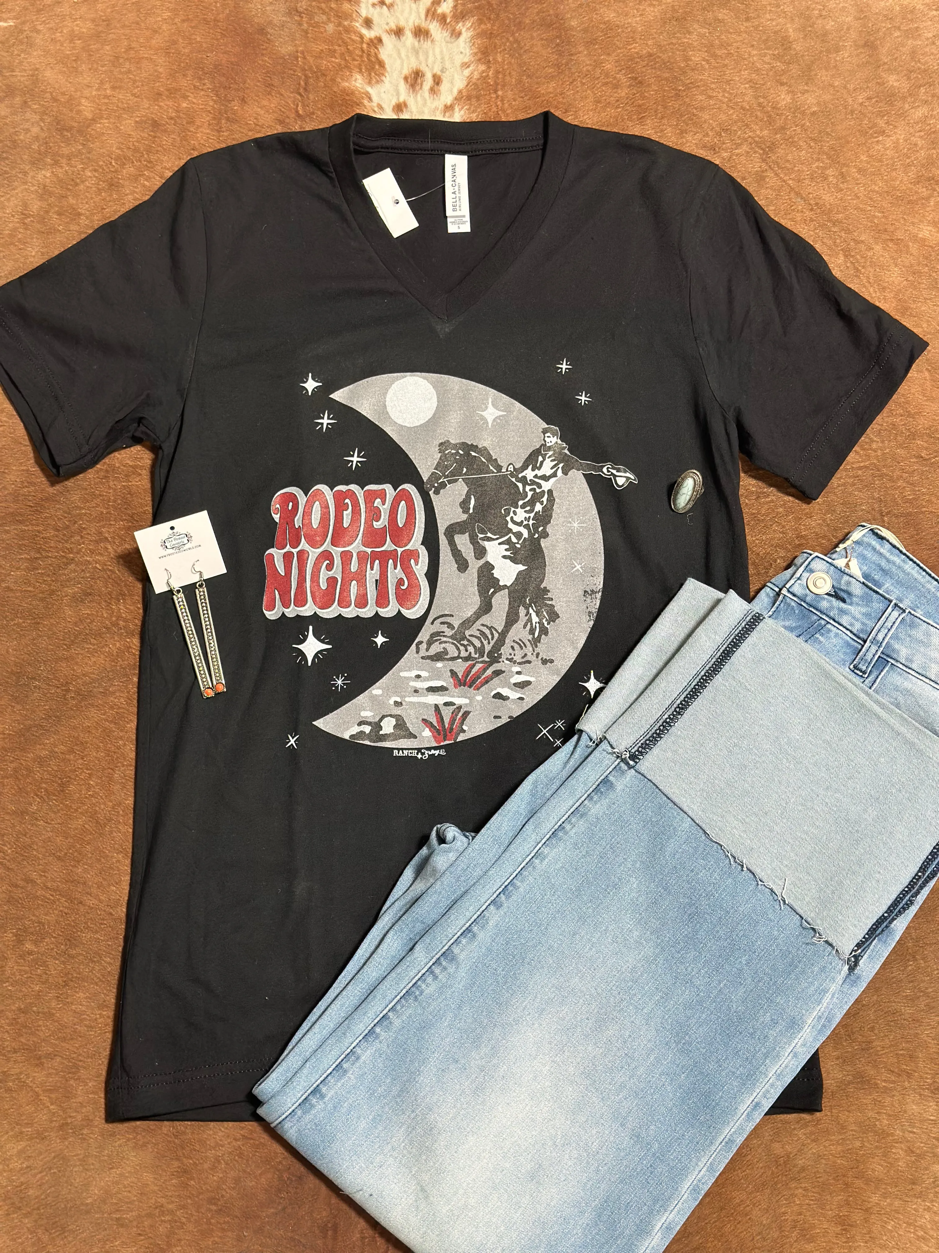 Rodeo Nights V-Neck Tee