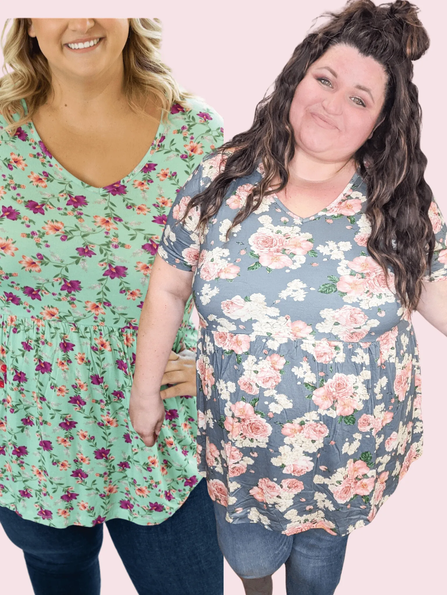 SALE- Flatter   Stretch Mini Ruffle Tees (FLORALS!)