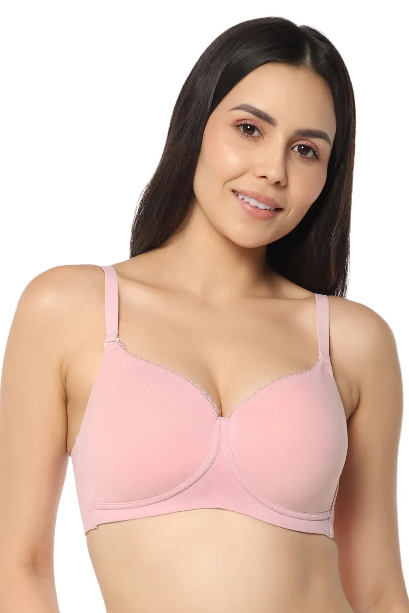 Signature Cotton Padded & Wirefree Bra - Pink Nectar