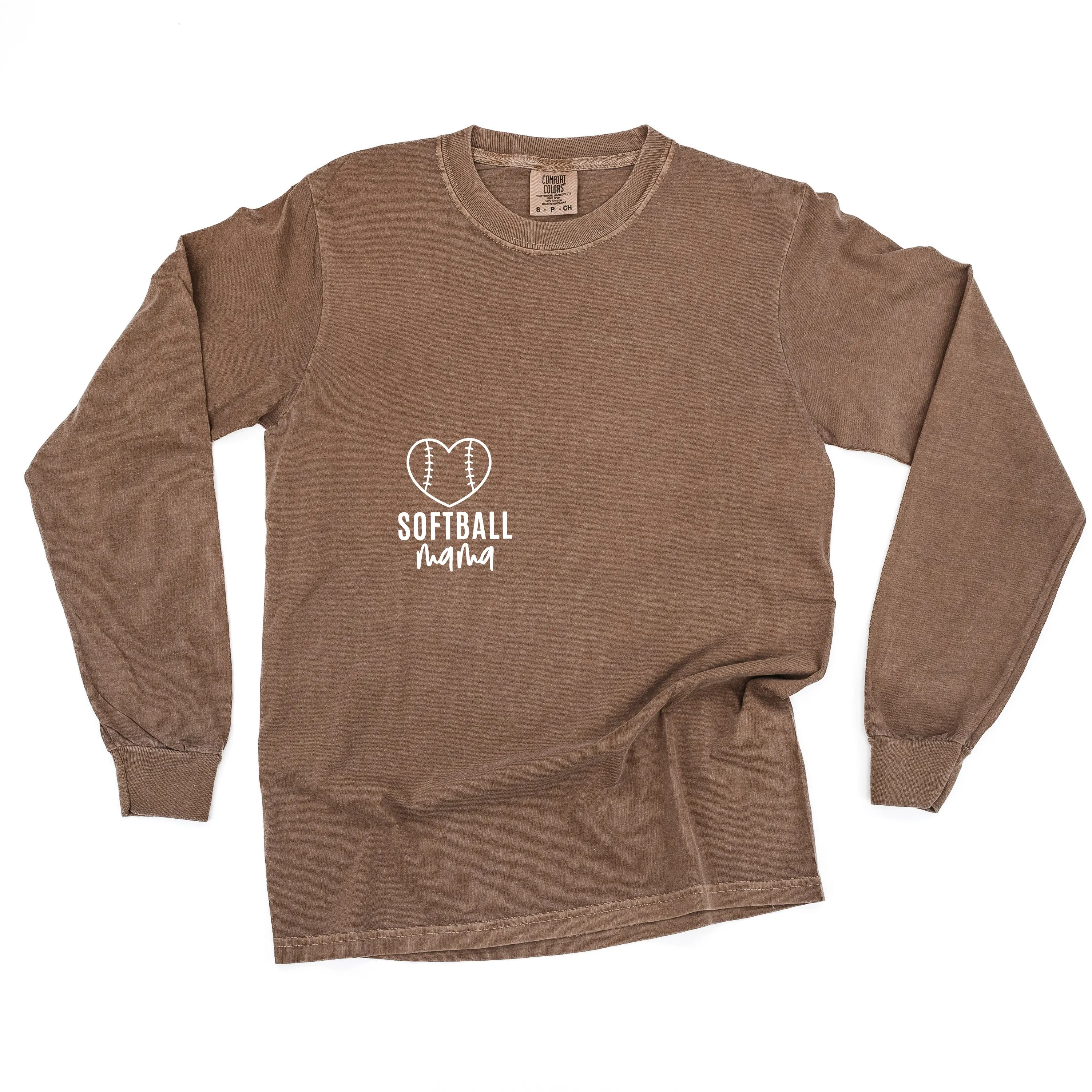 Softball Mama - Pocket Design - LONG SLEEVE COMFORT COLORS TEE