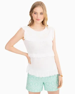 Southern Tide Teresa Knit Top Classic White