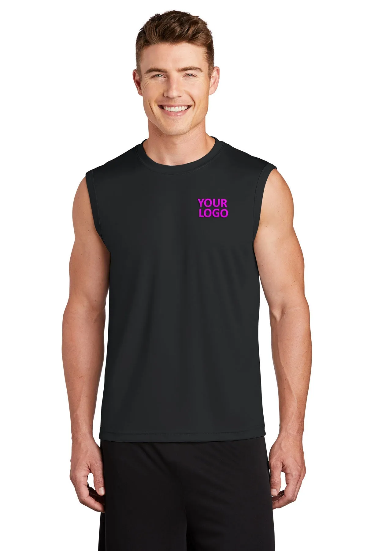 Sport-Tek Sleeveless PosiCharge Customized Competitor Tee's, Black