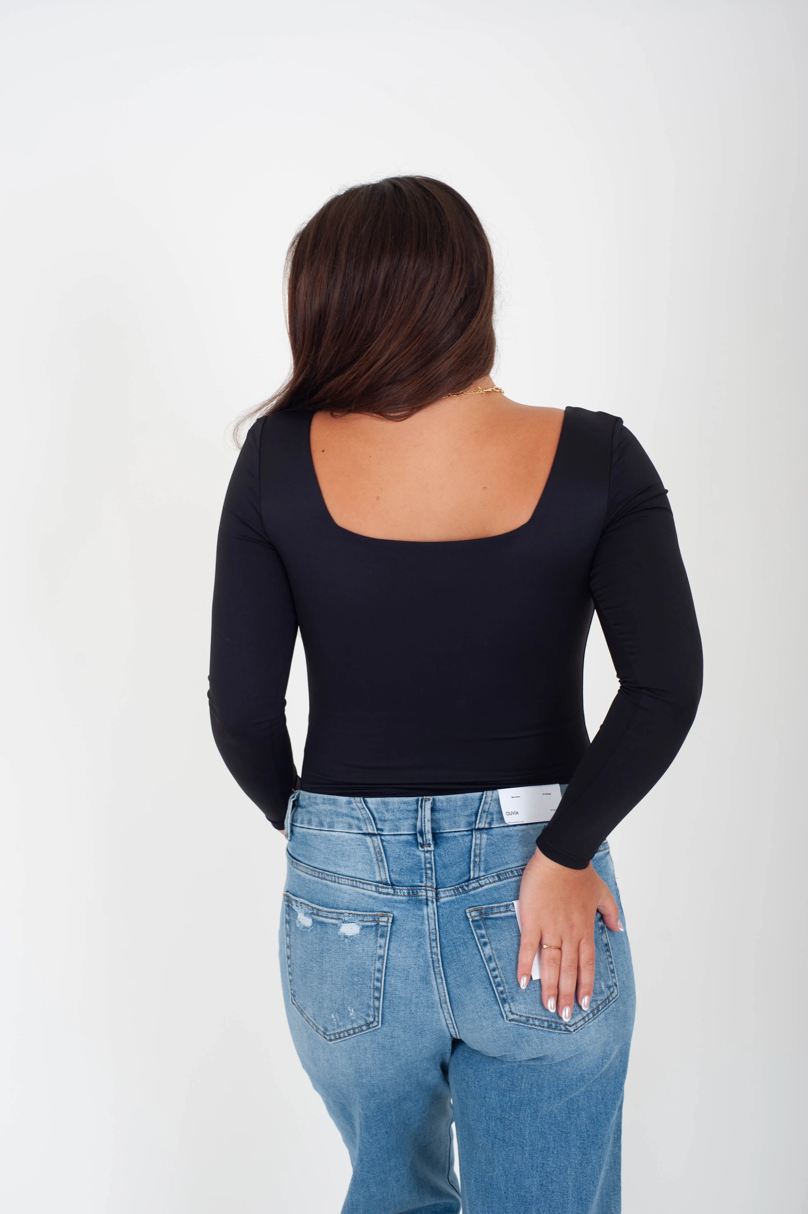 Stacy Longsleeve Square Neck Bodysuit