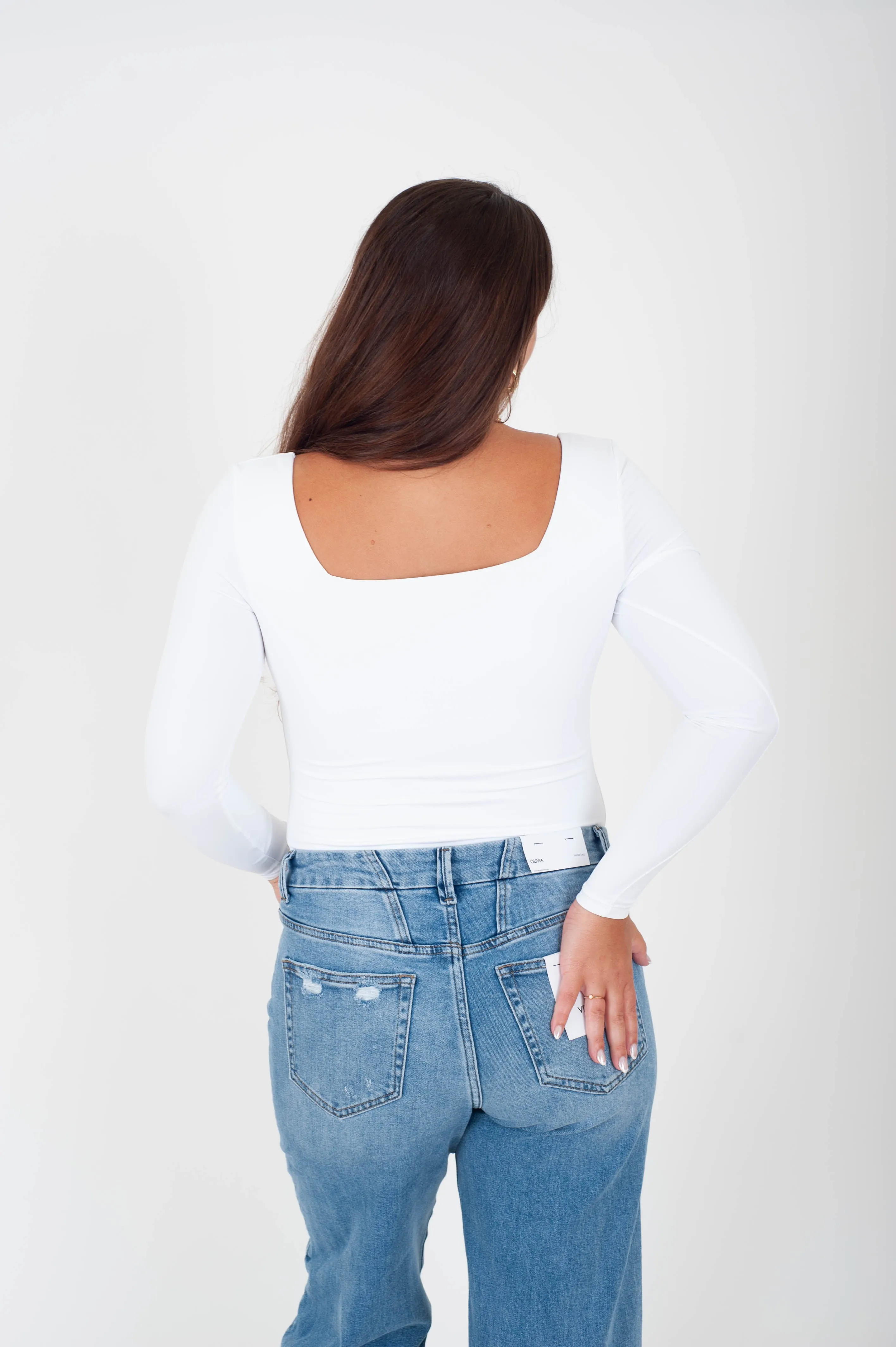 Stacy Longsleeve Square Neck Bodysuit