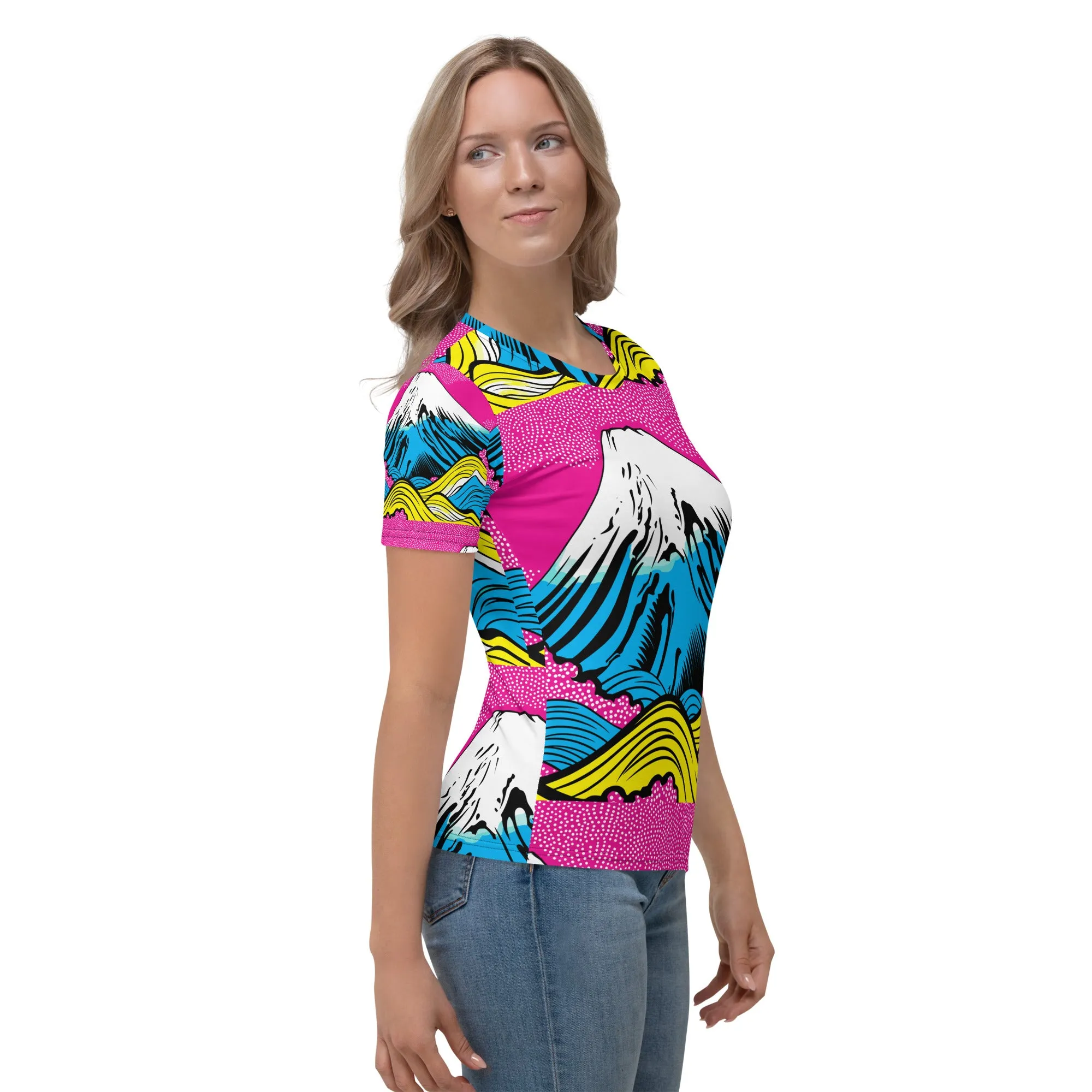 Stand Out in the Ring with Mt Fuji Pop Art Short Sleeve Rash Guards 002