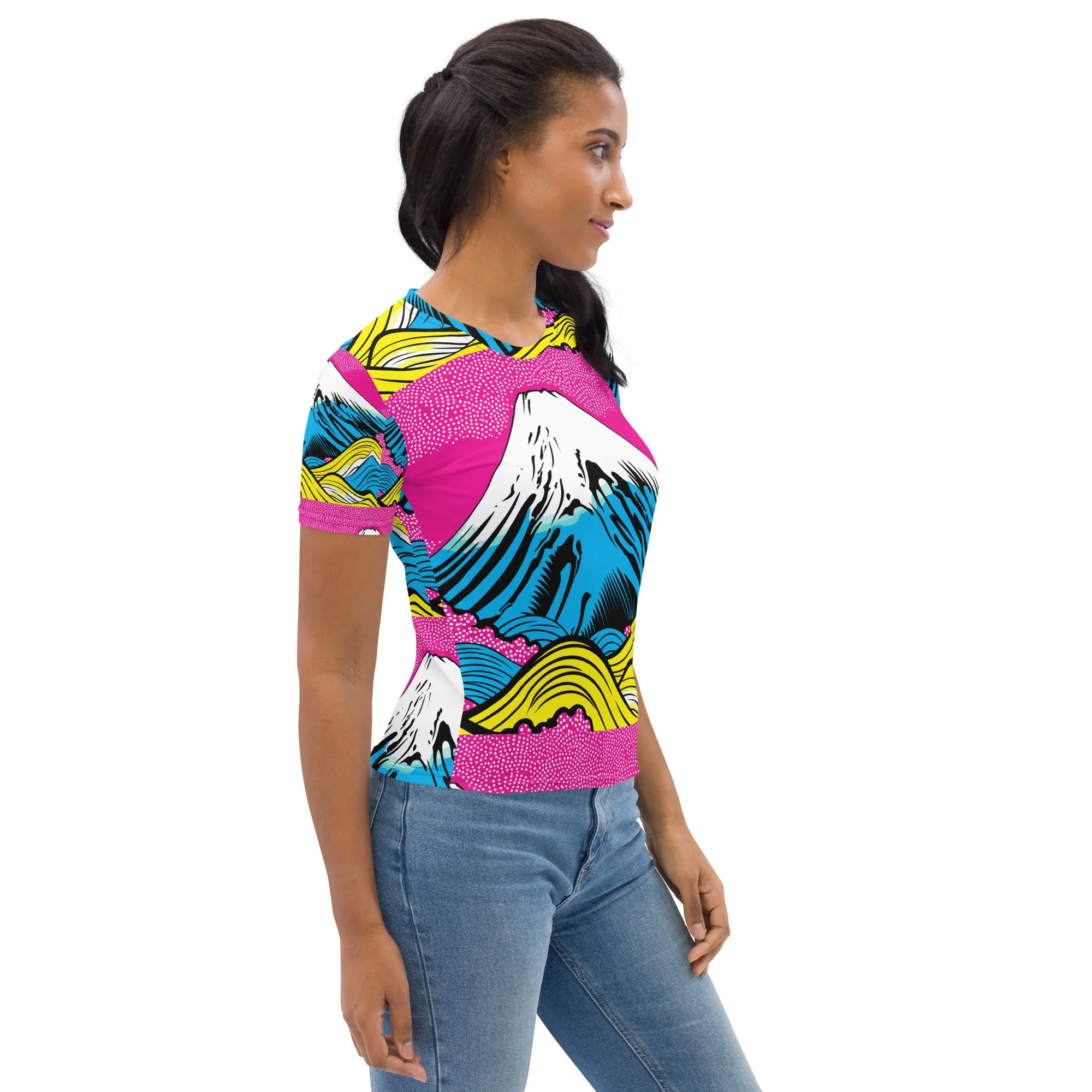 Stand Out in the Ring with Mt Fuji Pop Art Short Sleeve Rash Guards 002