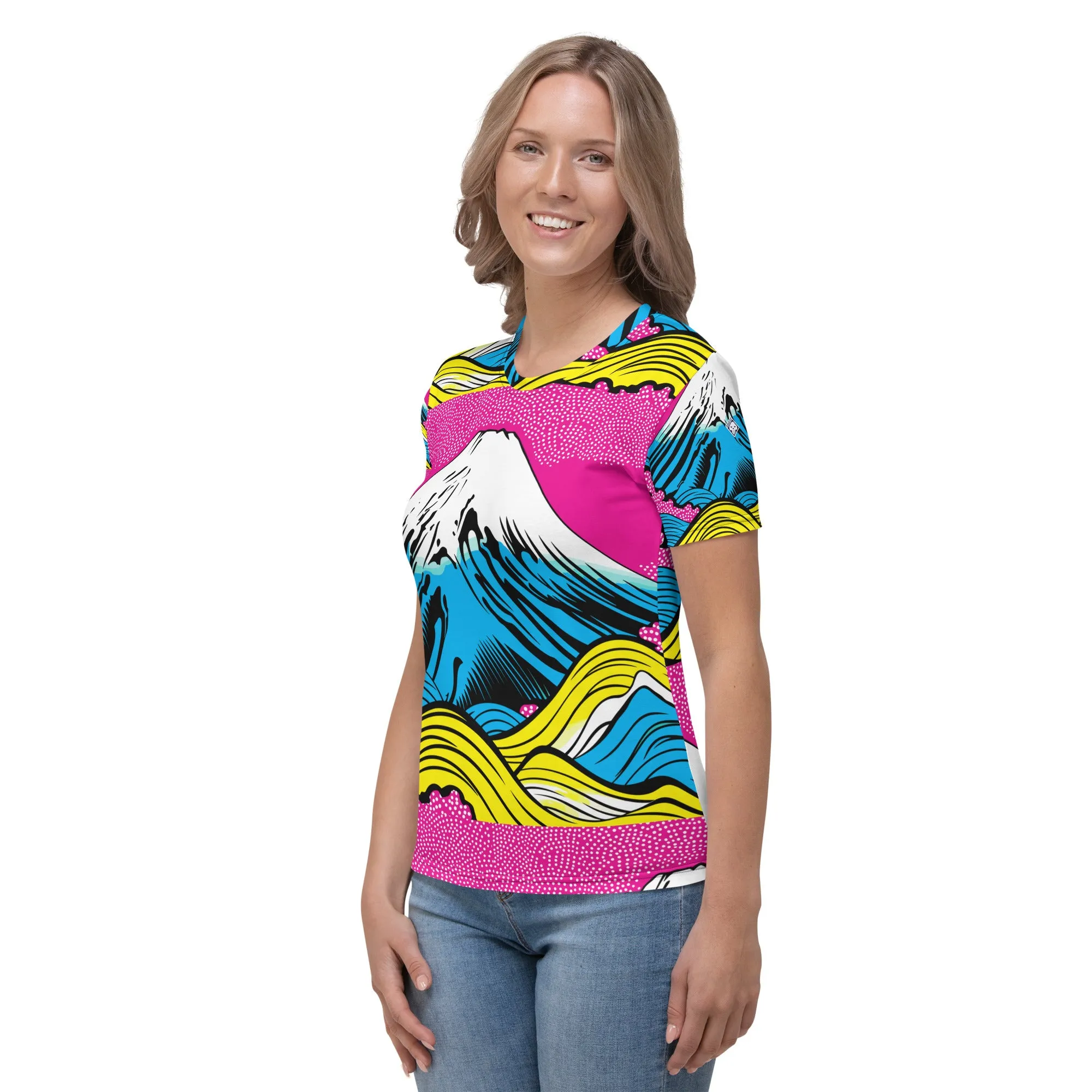 Stand Out in the Ring with Mt Fuji Pop Art Short Sleeve Rash Guards 002