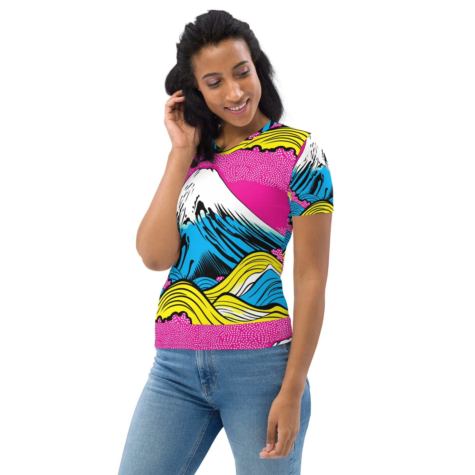 Stand Out in the Ring with Mt Fuji Pop Art Short Sleeve Rash Guards 002