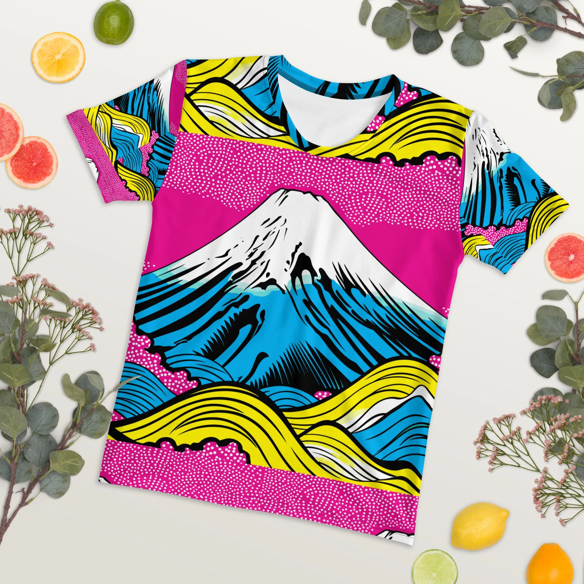 Stand Out in the Ring with Mt Fuji Pop Art Short Sleeve Rash Guards 002