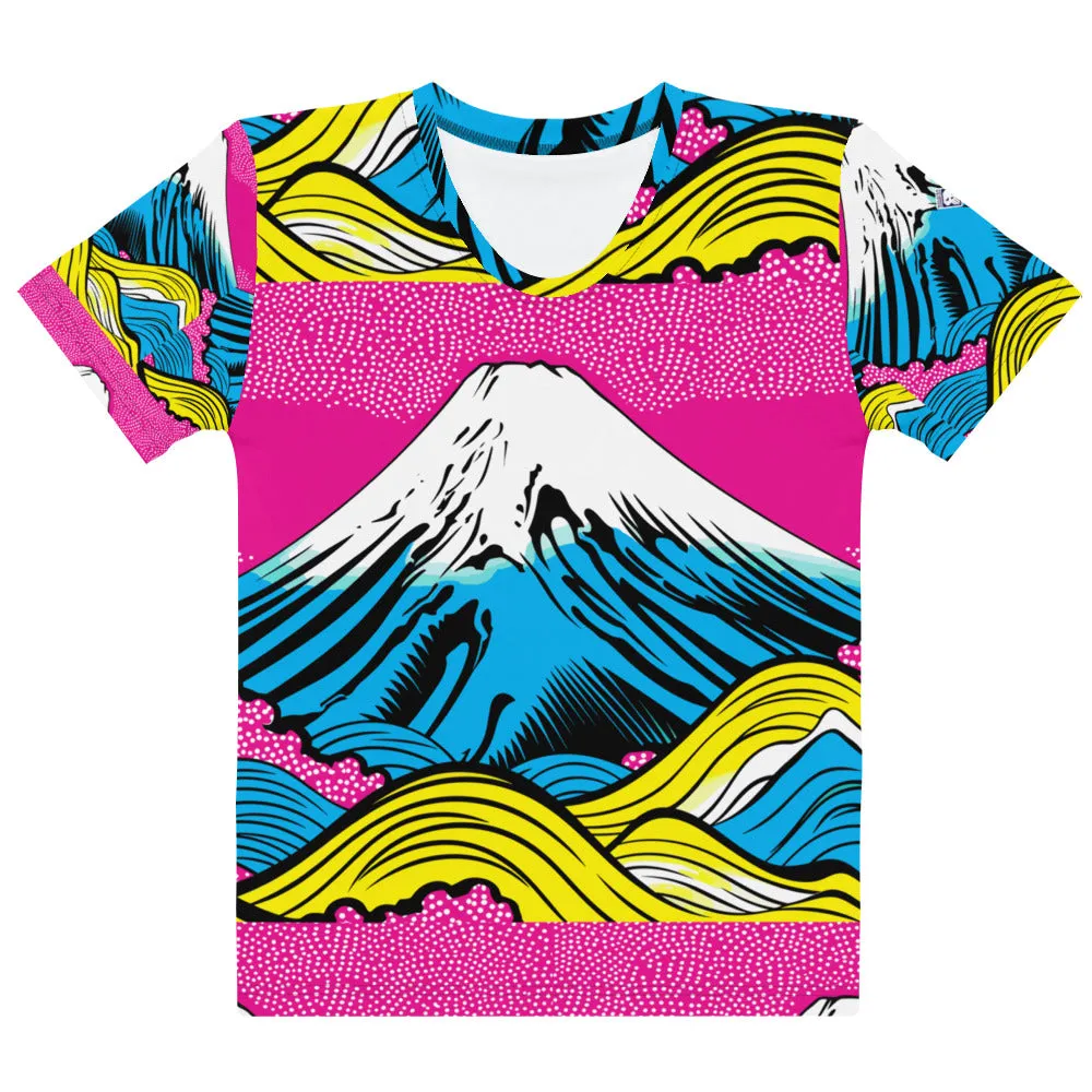 Stand Out in the Ring with Mt Fuji Pop Art Short Sleeve Rash Guards 002