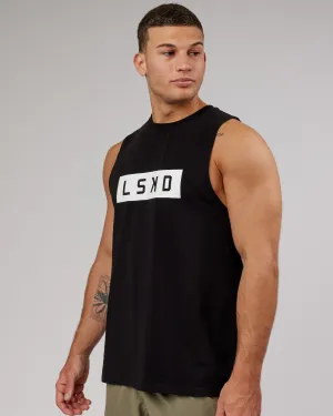 Strength FLXCotton Training Fit Tank - Black-White