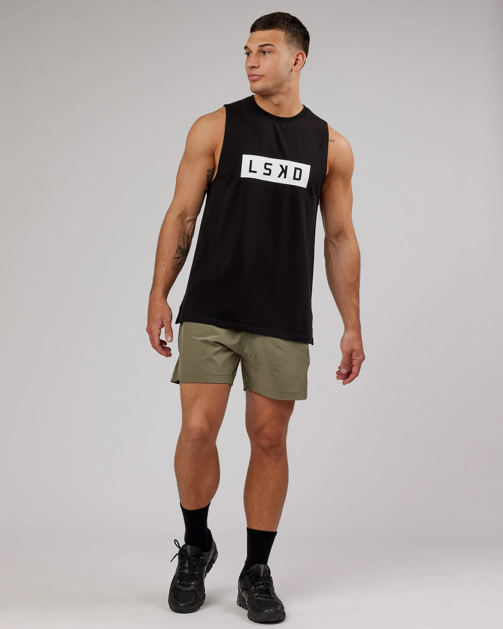 Strength FLXCotton Training Fit Tank - Black-White