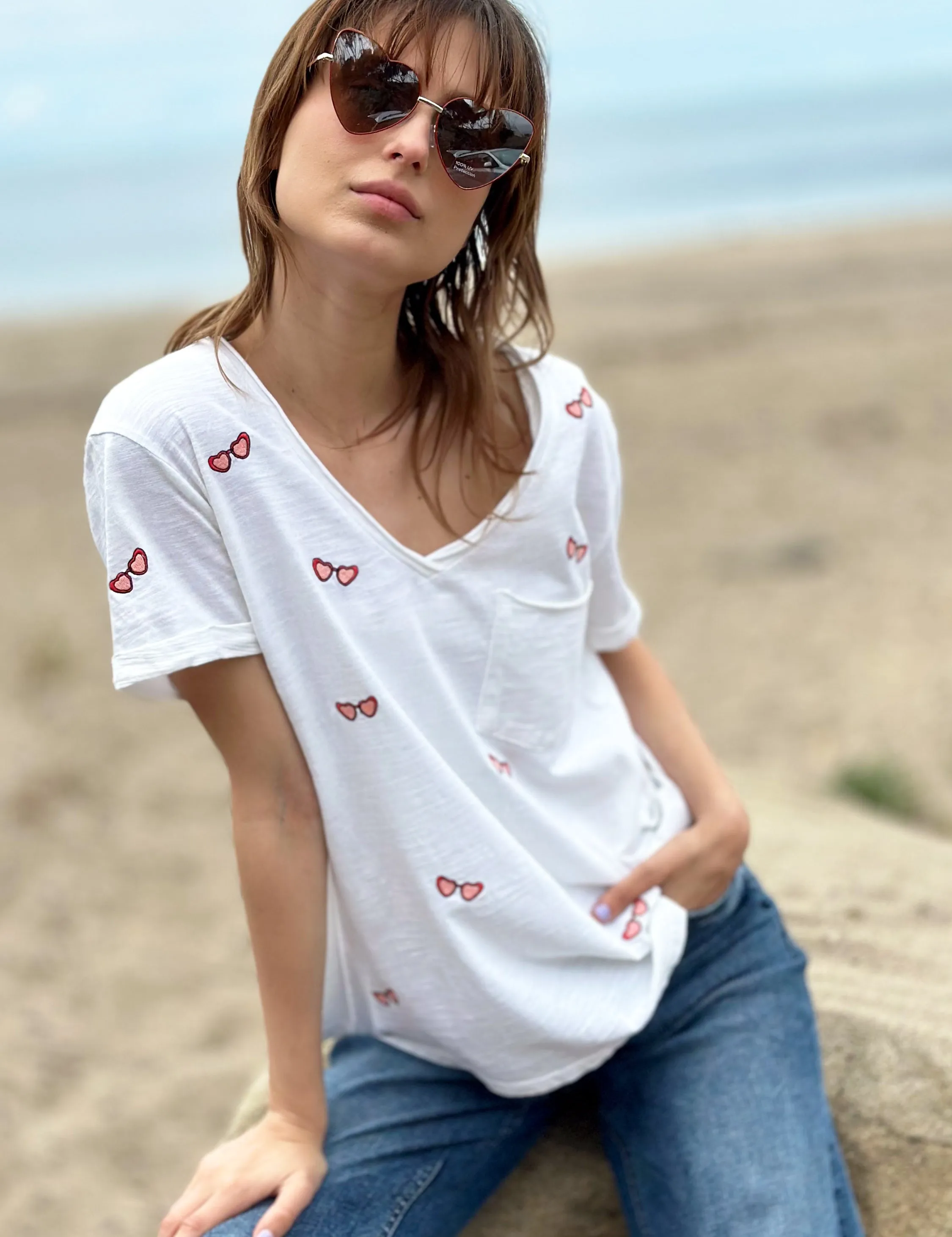 Sunglasses Embroidered Tee