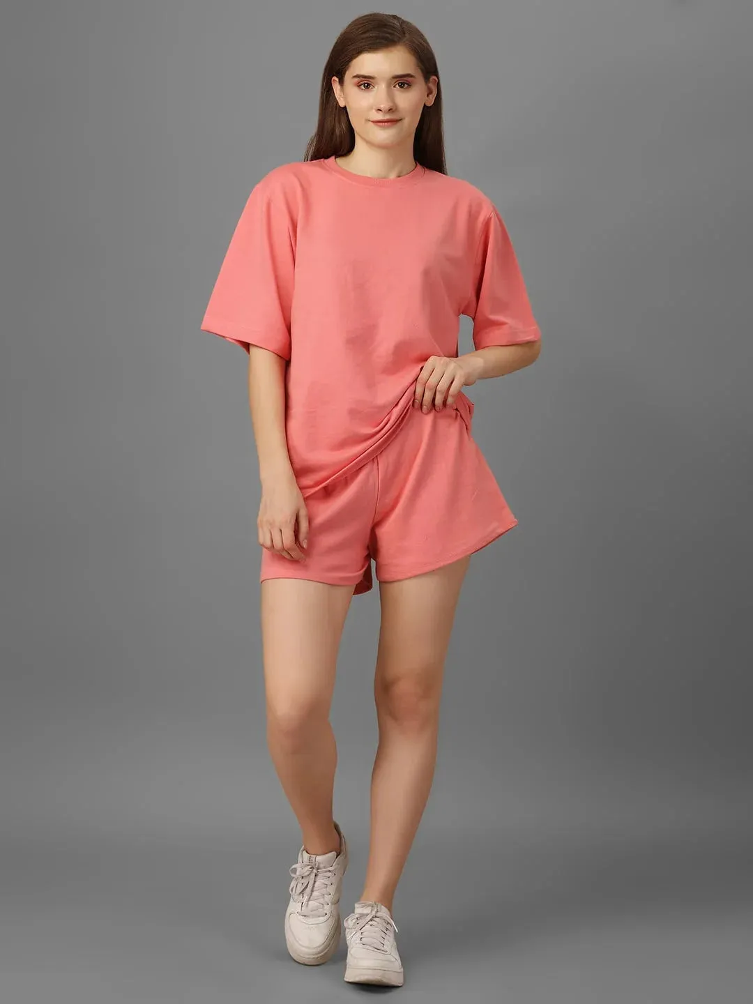 SXV  Solid Premium plain "Pink"Cool Aesthetic Oversized T-shirt