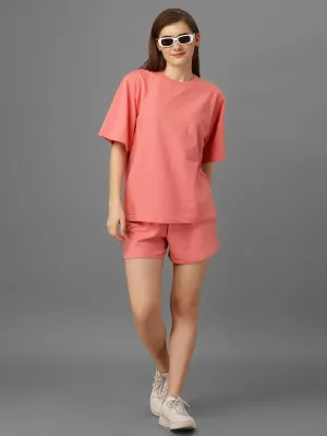 SXV  Solid Premium plain "Pink"Cool Aesthetic Oversized T-shirt