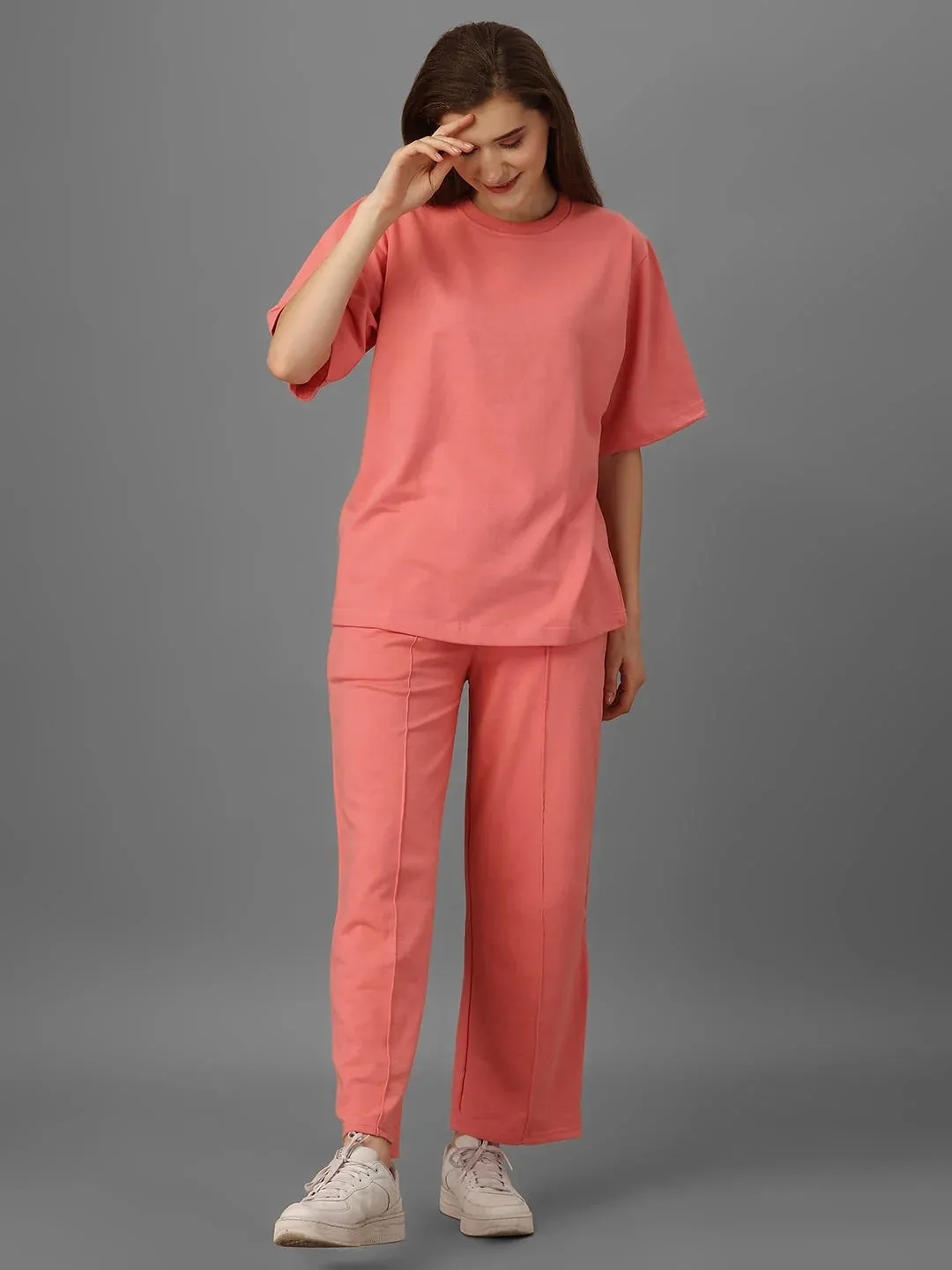 SXV  Solid Premium plain "Pink"Cool Aesthetic Oversized T-shirt