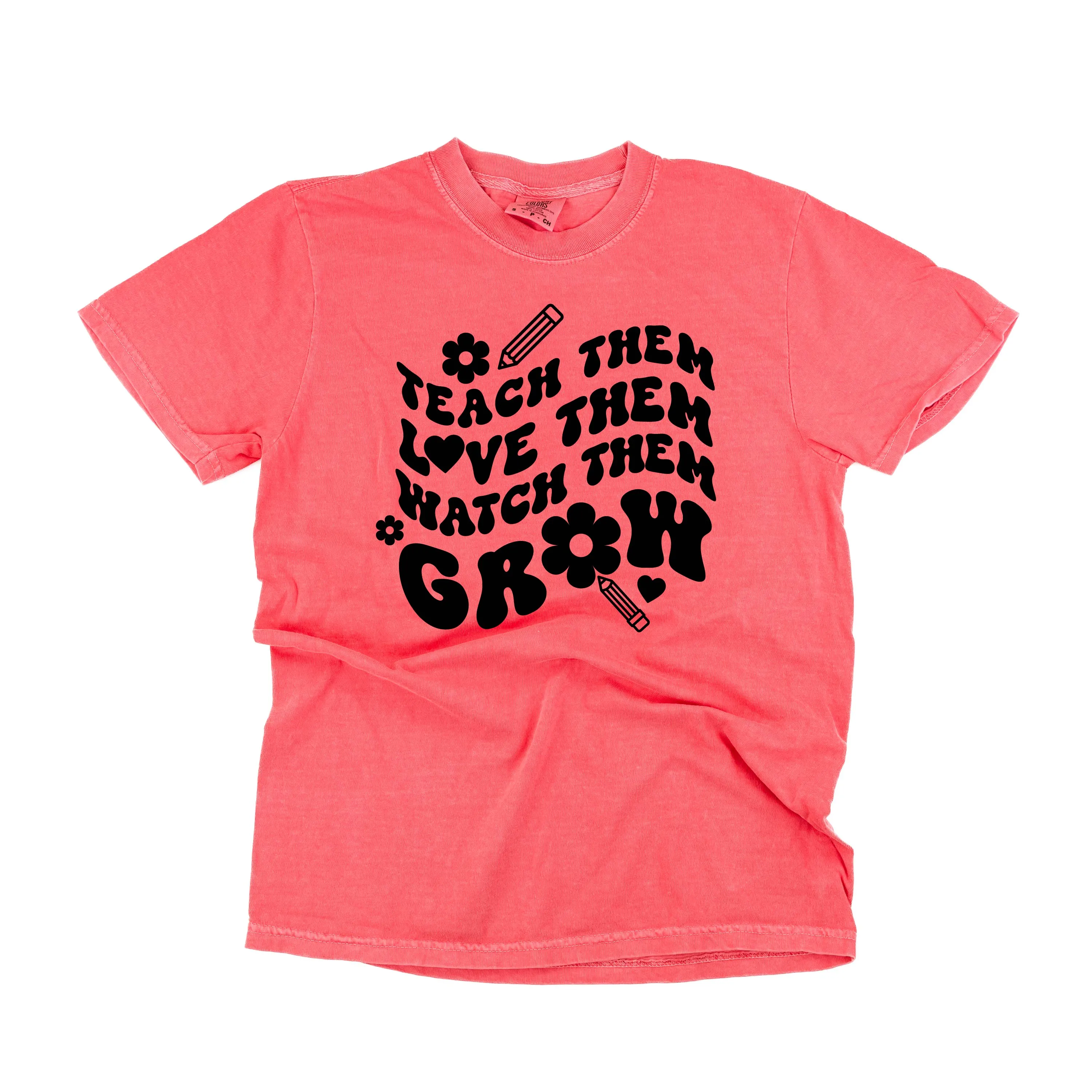 Teach Them Love Them Watch Them Grow (Back to School Version) - SHORT SLEEVE COMFORT COLORS TEE