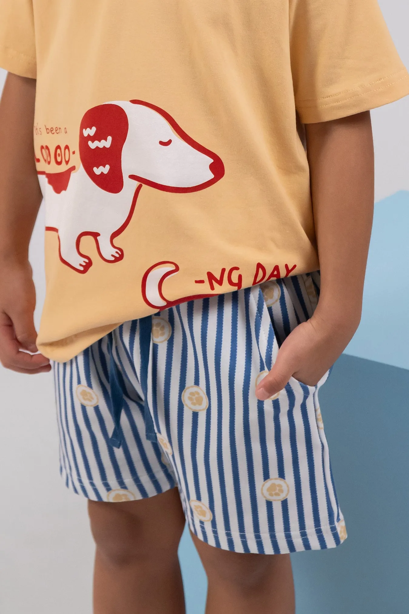 Terry Shorts - Paw Stripes