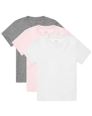 The Organic Short Sleeve Tee 3 Pack [White Pink Heather Grey]