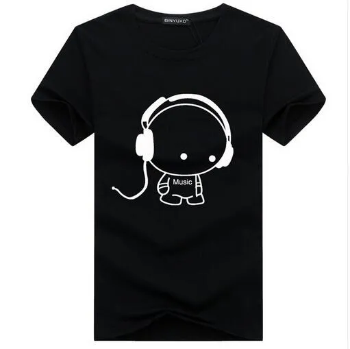 Top Quality Headset Cartoon Printed T-shirt